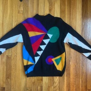 Rafaella Multicolor Abstract Design Sweater